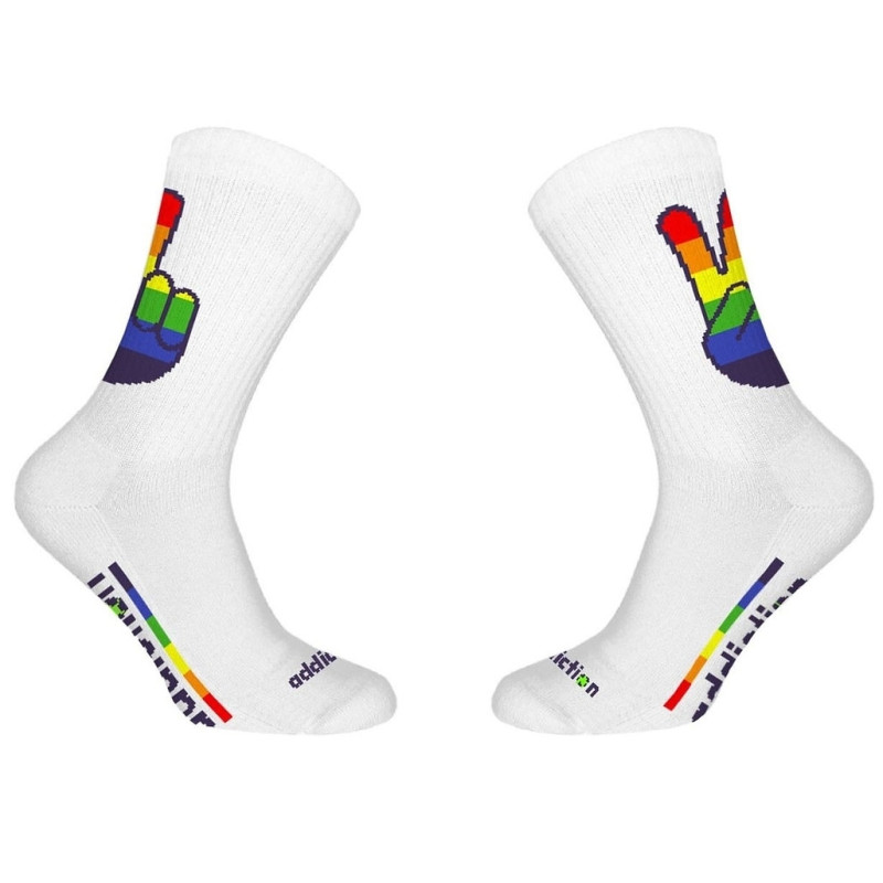 Addiction Chaussettes blanches Pride Peace Addiction